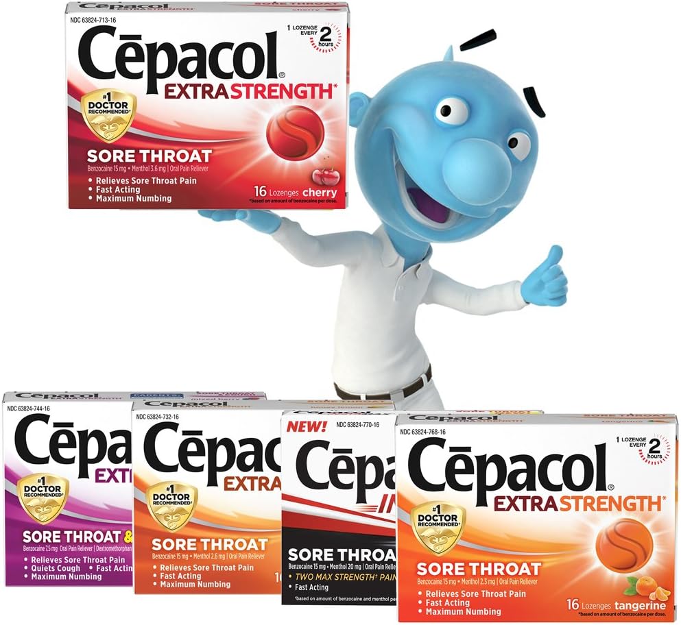 Cepacol Extra Strength Sore Throat Lozenges, Cherry 16ct