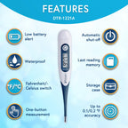 iProven Oral Thermometer, Measures in 10 seconds with flexible tip and fever alarm, Digital Medical Thermometer for adults, kids and toddlers - DTR-1221A