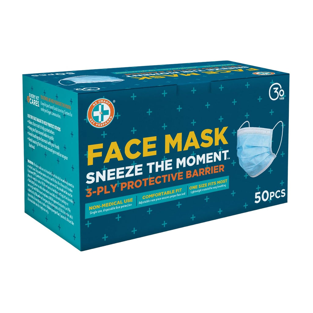 Be Smart Get Prepared Face Mask 50 Pc 3-Ply Protective Barrier FSA