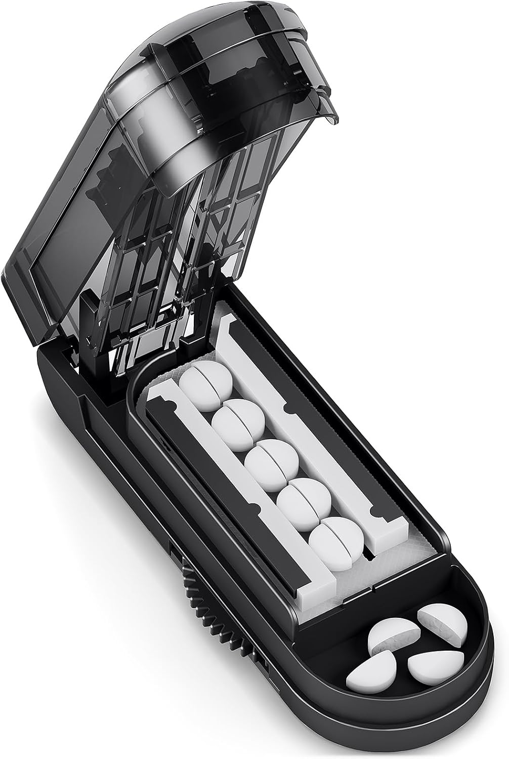 DEPAD Pill Cutter Splitter for Small and Tiny Pills, Pill Splitter for Cutting Multiple Pills with Adjustable Bars & Hidden Blade, Safely Cuts Small or Large Tablets for Seniors & Pets