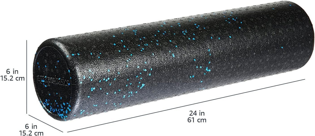 Amazon Basics High Density Foam Roller for Exercise and Recovery, 24 Inches, Blue Speckled