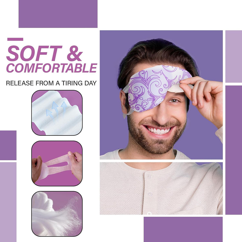 ProCIV 16 Packs Steam Eye Masks for Dry Eyes Self Heated Eye Mask Disposable Sleep Mask Soothing Headache Relief Dry,Hot Warm Compress for Stress Relief Relief Eye Fatigue, Spa Gifts