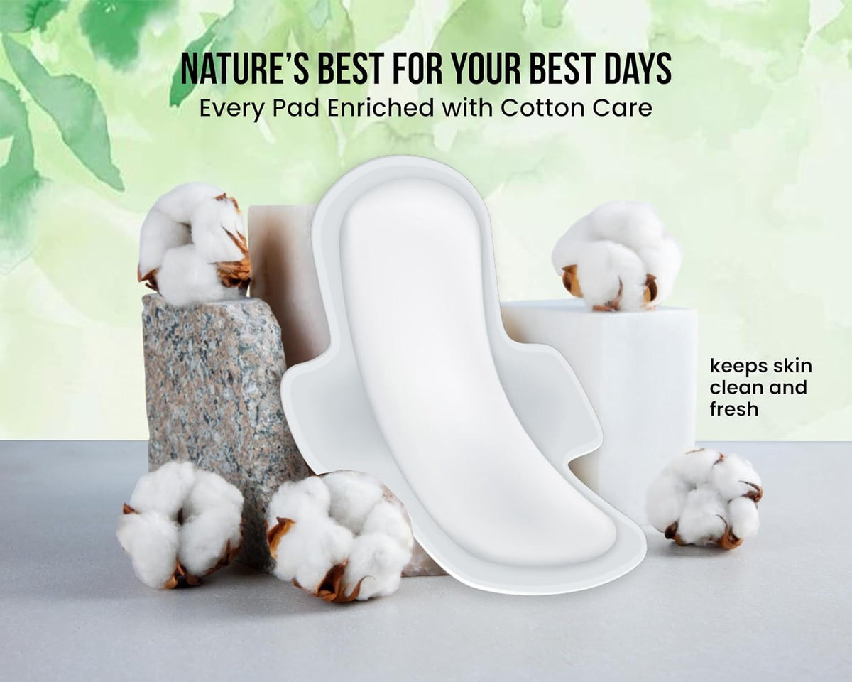 Organic Cotton Sanitary Napkins for Women XL – 12 Pads With Disposable Cover | Biodegradable, Rash-Free & Nature Friendly | 5 Layer Leak Lock | Day & Night Use | Crafted with 100% Certified Pure Cotton