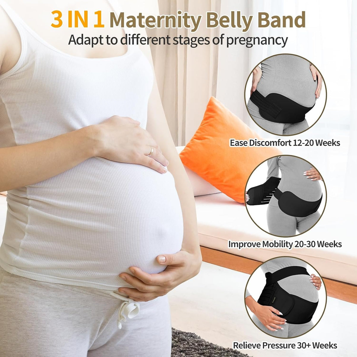 Maternity Belt Pregnancy Belly Band 3 in 1 Support Belt for Pregnant Women