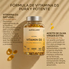 Vitamin D3 Natural [5000 IU] Depot - Highly Concentrated - with Extra Virgin Olive Oil for Optimal Absorption - Supports Bone and Immune Function - Food Supplement - 365 Capsules