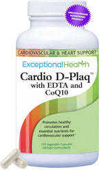 Cardio D-Plaq Cardiovascular Supplement, 120 Vegetable Capsules | Cardiovascular Support Capsules with CoQ10, EDTA, L-Carnitine & Ginkgo for Heart Health, Blood Flow & Cholesterol