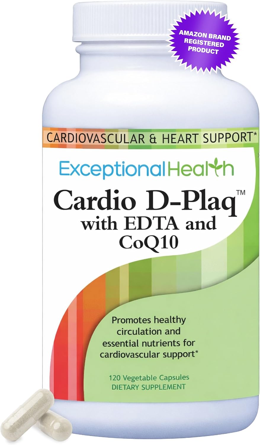 Cardio D-Plaq Cardiovascular Supplement, 120 Vegetable Capsules | Cardiovascular Support Capsules with CoQ10, EDTA, L-Carnitine & Ginkgo for Heart Health, Blood Flow & Cholesterol