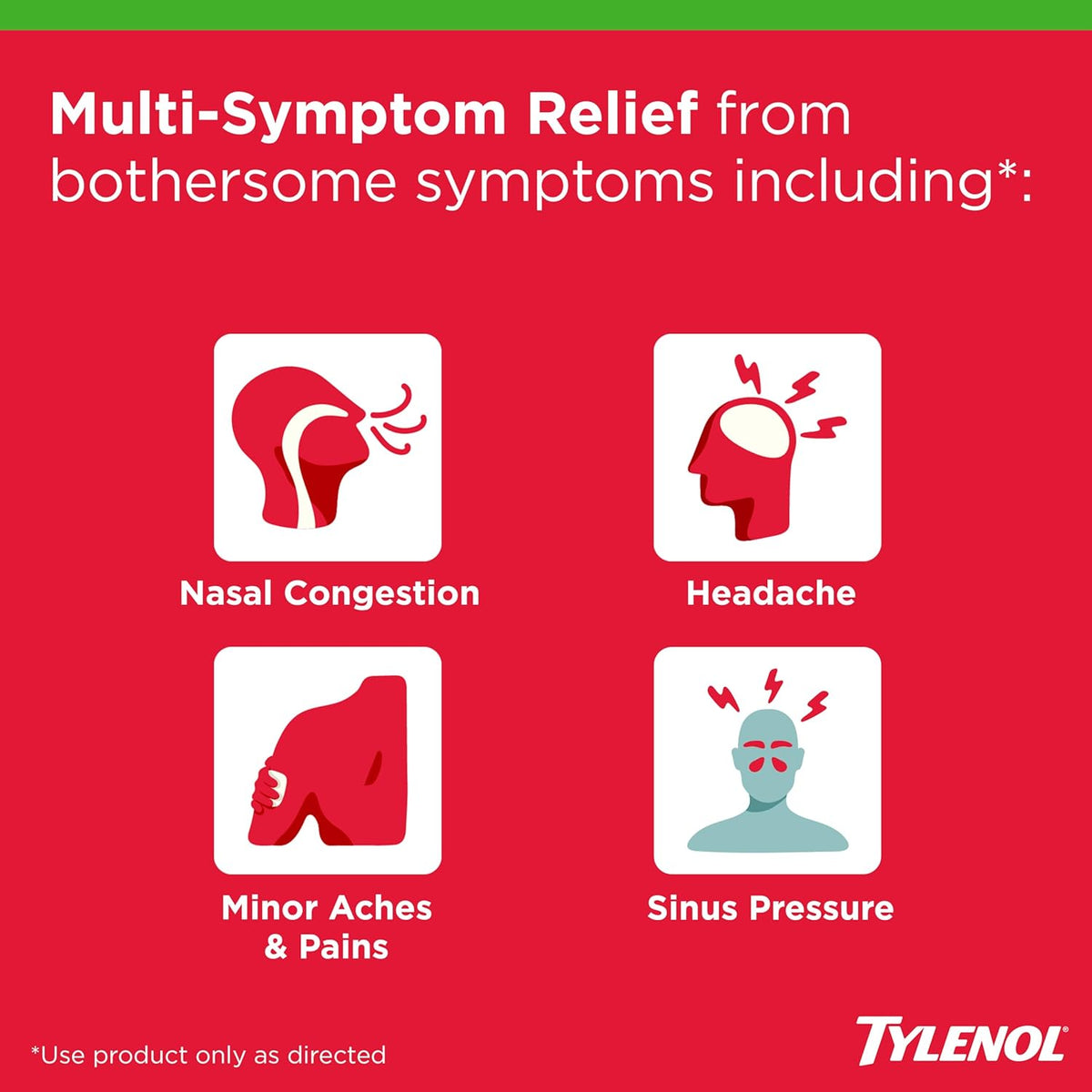 Tylenol Sinus + Headache Daytime Non-Drowsy Relief Caplets, 24 Ct