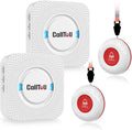 CallToU Caregiver Pager with 2 Wireless Call Button for Elderly at Home | Easy Use, Loud Whole-Home Alerts, 500+FT Through-Wall, Waterproof Call Bell Alert Buttons for Seniors/Elderly/Patients/Adults