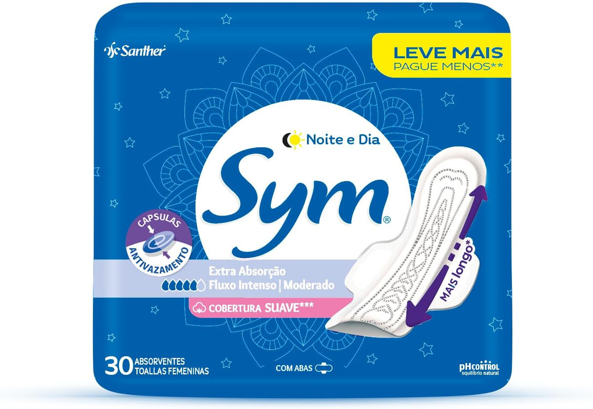 Sym Sanitary Pads With Wings 30 pieces