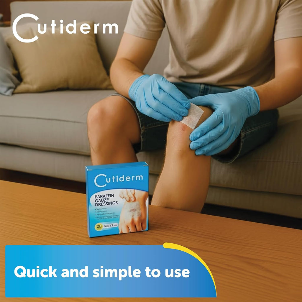 Cutiderm Paraffin Gauze Dressings 5cm x 5cm Pack of 20