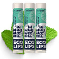 Eco Lips Bee Free Sweet Mint Vegan Lip Balm with Candelilla Wax, 3 pack | Nourishes Dry Lips | Plant-Based Ingredients | Cruelty Free | Long-Lasting Moisture | Cruelty & Petroleum Free