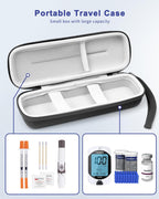 Diabetes Travel Case for Diabetic Test Kit Glucose Meter, Insulin Pen More | Portable Hard Travel Carrying Organizer Case for Blood Glucose Meter, Insulin Pen, Syringe, Lancets, Lancing Device & More