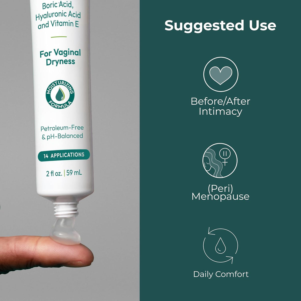 pH-D Feminine Health Moisturizing Vaginal Gel, 2 Fl Oz, 14 Applications | Hyaluronic Acid, Aloe & Vitamin E, pH Balanced, Vegan, No Added Parabens, Made in USA