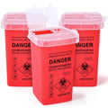 1 Quart (3-Pack) Sharps Container for Home Use, Needle Disposal Containers | Biohazard Containers, Syringe Disposal, Small Portable Container for Travel, Professional Sharp Waste Disposal Containers