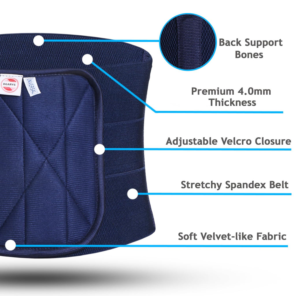 Abdominal Binder Compression Wrap, Breathable, Stomach Support Post Injury Or Surgery With Contoured Body-Specific Postpartum Design, Universal (Blue)