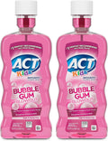 ACT Kids Anticavity Fluoride Mouthwash, Sugar & Alcohol Free Mouth Rinse Strengthens Teeth, Bubble Gum Blowout, 16.9 fl. oz., 2pk