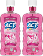 ACT Kids Anticavity Fluoride Mouthwash, Sugar & Alcohol Free Mouth Rinse Strengthens Teeth, Bubble Gum Blowout, 16.9 fl. oz., 2pk