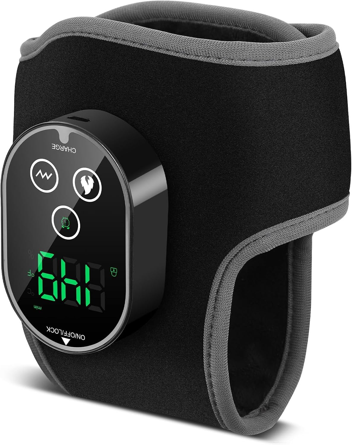 Cordless Ankle Heating Pad for Pain Relief, Foot and Ankle Massage for Circulation, Rechargeable Neuropathy Foot Massager Heated Ankle Wrap, Black