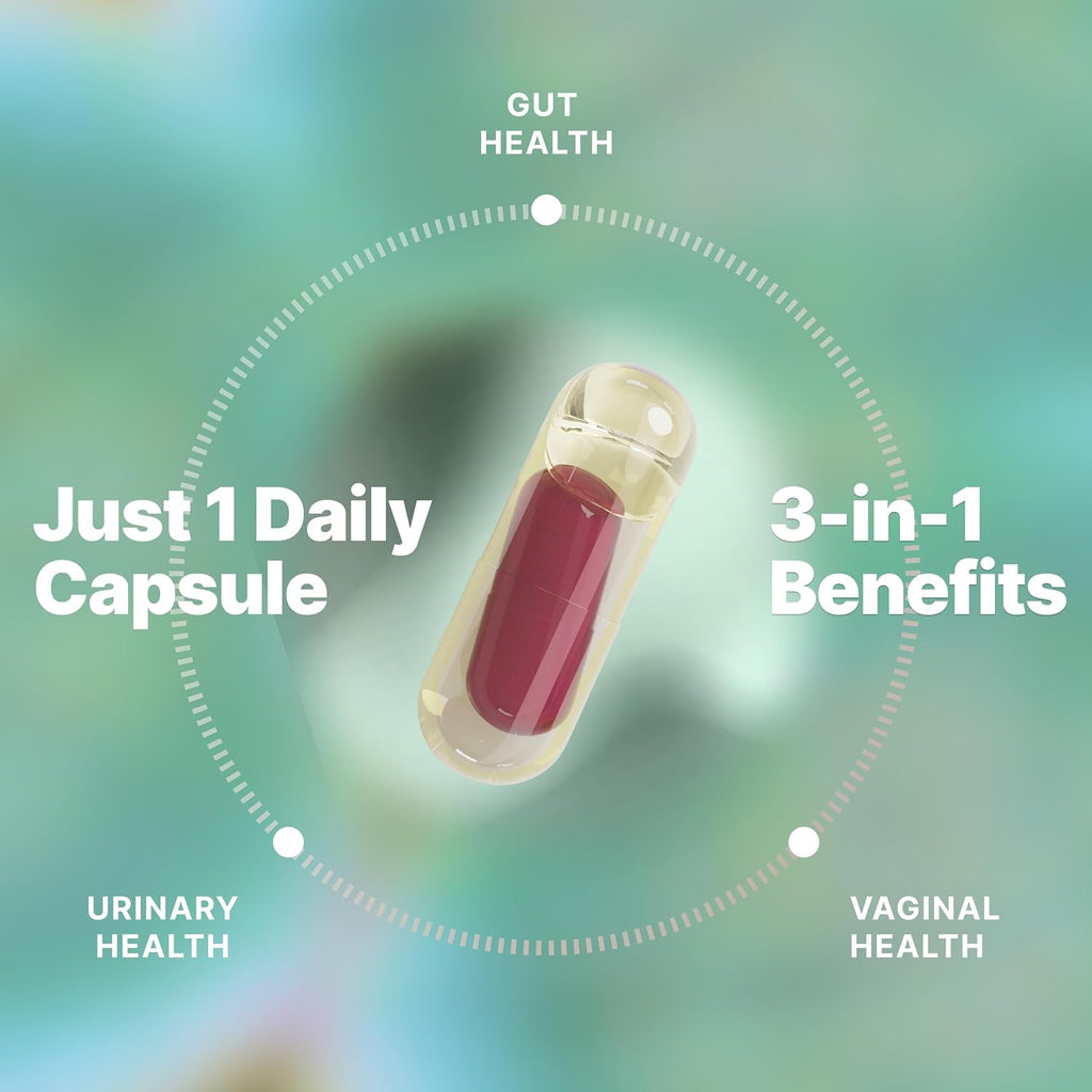 Evvy Women's 3-in-1 Probiotic Gut, Urinary & Vaginal Health | 30 Day Supply