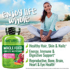 NATURELO Whole Food Multivitamin for Women - with Vitamins, Minerals, & Organic Extracts - Supplement for Energy and Heart Health - Non GMO - 120 Vegan Capsules