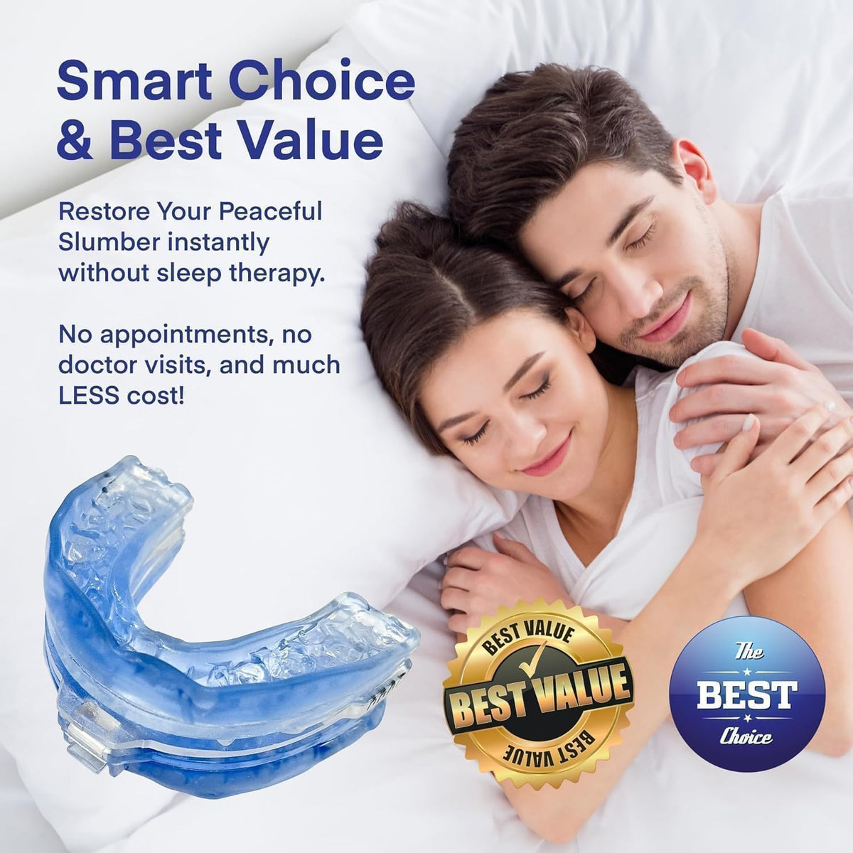 Anti Snoring Device: FDA-Cleared Anti Snoring Mouthpiece – Adjustable Snore Stopper Mouth Guard for Men & Women to Sleep Better – Reusable Nighttime Use with Storage Case