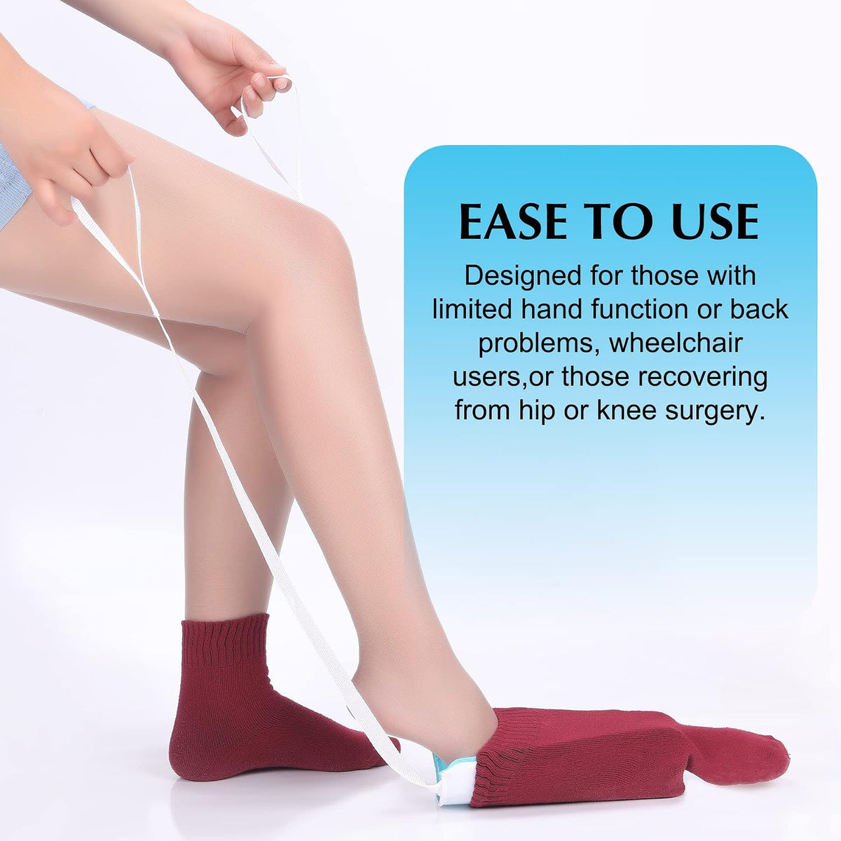 CAidRE Sock Aid - Sock Aid Device for Seniors, Disabled, Pregnant - Sock Helper Aide Tool - Sock Assistant Device No Bending