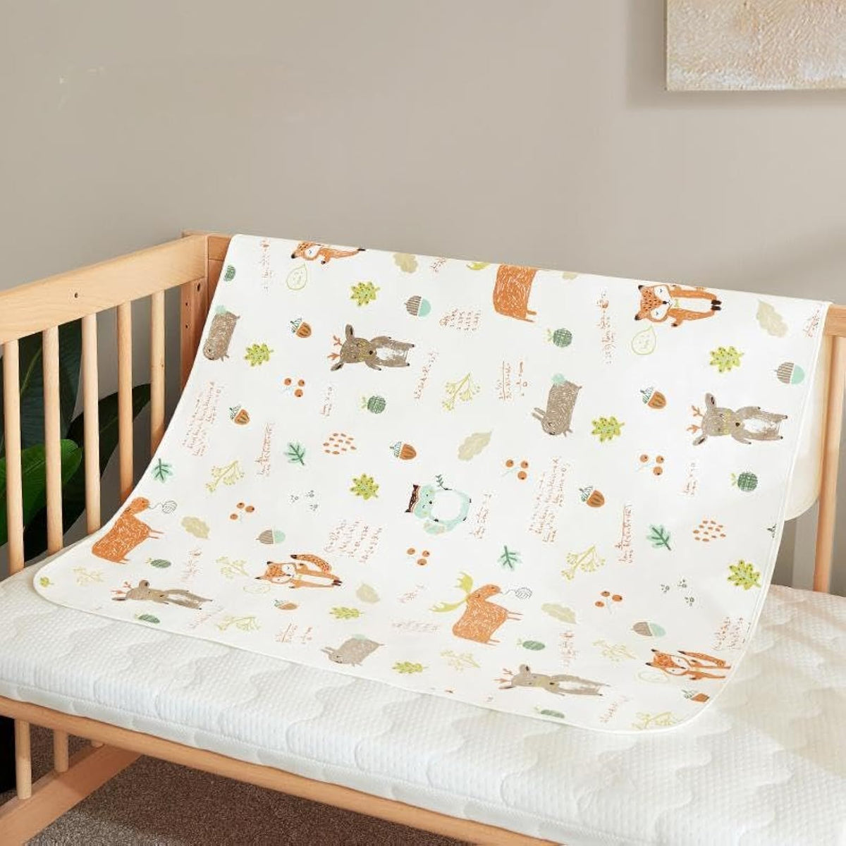 Baby Waterproof Bed Pad Washable Mattress Pad Reusable Underpads Bed Wetting Incontinence Cover for Baby Toddler Children and Adults (Squirrel)