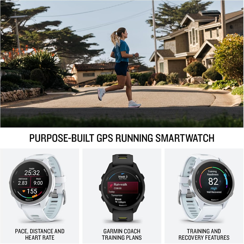 Garmin Forerunner® 170, GPS Running Smartwatch, Advanced Training Metrics and Recovery Insights, Black with Black/Amp Yellow Band