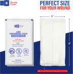 GauzeCare Sterile Abdominal Pads 5x9 inch 20-Pack | Extra Absorbent & Thick, Individually Packed Combine Pads with Non-Stick Outer Layer for Heavy Bleeding Wounds | Perfect for First Aid Kits (IFAKs)