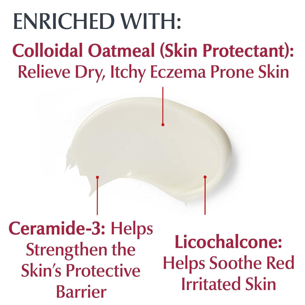 Eucerin Eczema Relief Body Cream with Colloidal Oatmeal, 8 OZ | Daily Eczema Cream, Soothes Eczema-Prone, Itchy Skin, Reduced Flare Ups, NEA Accepted, Fragrance Free, Steroid Free