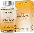Vitamin D3 Natural [5000 IU] Depot - Highly Concentrated - with Extra Virgin Olive Oil for Optimal Absorption - Supports Bone and Immune Function - Food Supplement - 365 Capsules