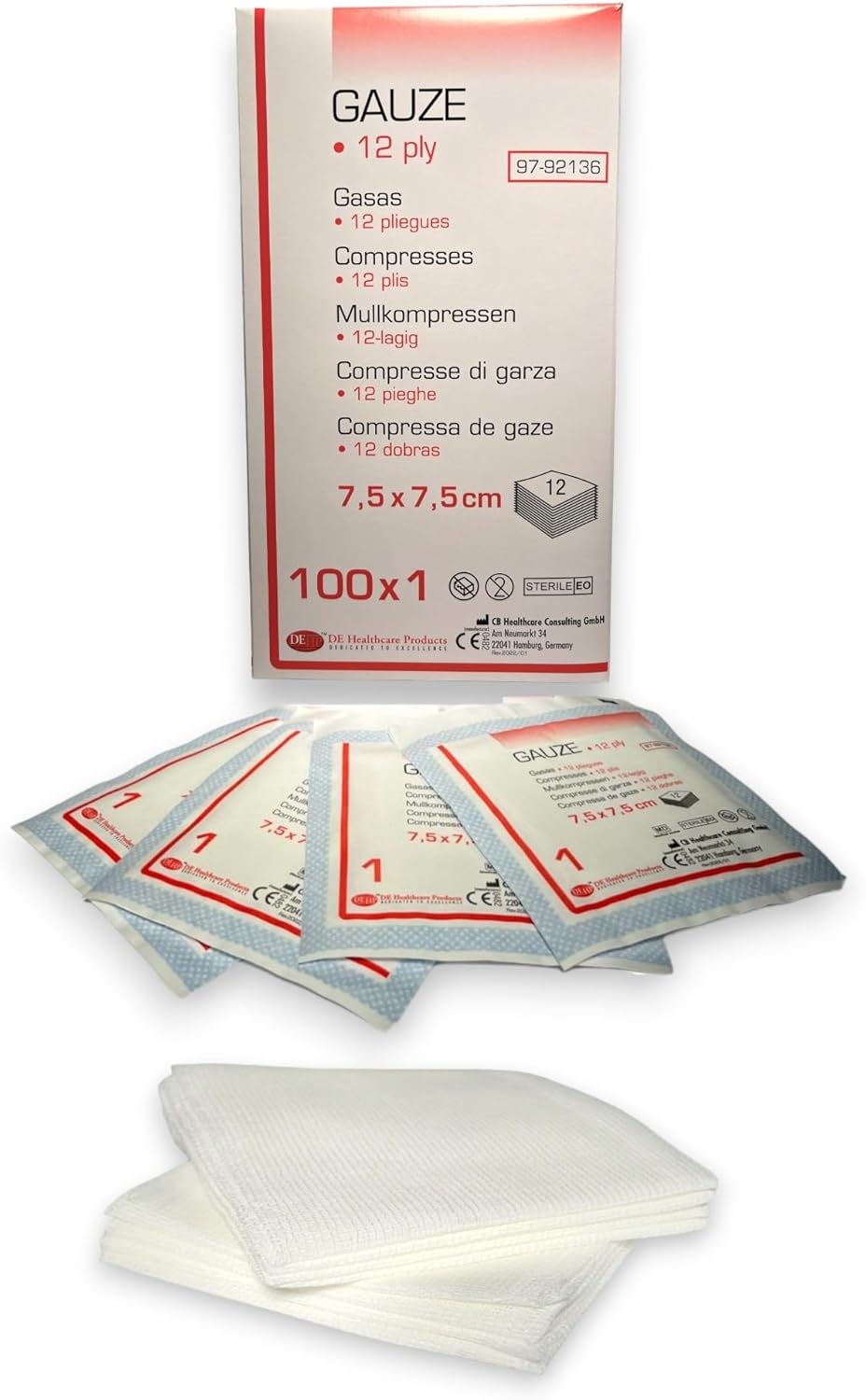 Mullkompressen Medical Gauze Sterile 100 pieces 7.5 cm