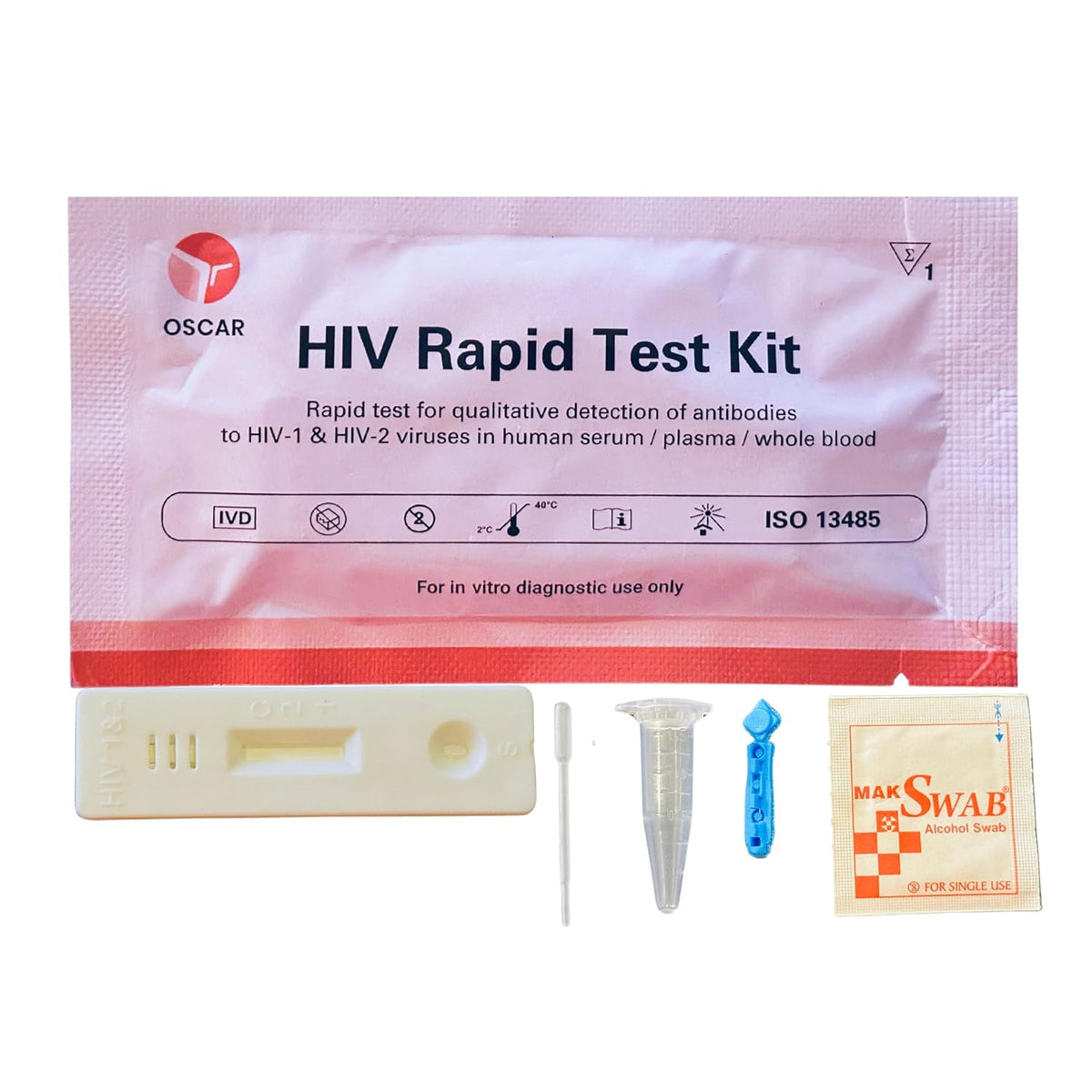 Oscar HIV1 & HIV2 Rapid Home Self-Test Kit (Pack of 4)