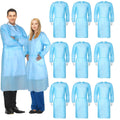 Xuhal 150 Pack Disposable Isolation Gowns PPE Gowns Disposable Bulk,Blue | Spunbonded Polypropylene, 46 in Length, Elastic Cuffs, Neck and Waist Ties, for Home Isolation, Labs, Dental, Beauty Agencies