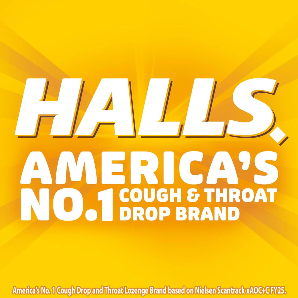 HALLS Cough & Throat Relief Honey Lemon Sugar Free Cough Drops, 180 ct | No Synthetic Dyes, Bulk Pack