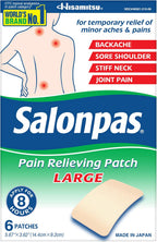 Salonpas Pain Relieving Patch, Large, 6 Count (Pack of 1) | Apply For Up to 8 Hours, For Temporary Relief of Minor Aches & Pains, Stiff Neck, Sore Shoulder, Backache, Joint Pain