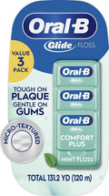 Glide Comfort Plus Dental Floss, Extra Soft, Value 3 Pack (40m Each)