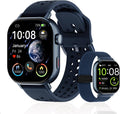 2026 Distance & Pace GPS Running Watch for Runners - Call & Text, AMOLED Large Screen, 50m Waterproof Swimming, Calorie & Step Counter, 2 Bands, Long Battery, for Seniors Men Women（Blue）