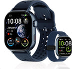 2026 Distance & Pace GPS Running Watch for Runners - Call & Text, AMOLED Large Screen, 50m Waterproof Swimming, Calorie & Step Counter, 2 Bands, Long Battery, for Seniors Men Women（Blue）