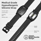 EmeTerm Explore Classic FDA-Cleared Anti-Nausea Wristband IP67 Waterproof Morning Motion Sickness Relief Band Rechargeable Classic Strap Design Drug Free Non-drowsy Without Side Effects Galaxy Black