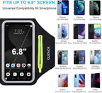 GUZACK Running Armband for iPhone 17 16 15 14 13 12 Pro Max/Plus/XR/XS, Galaxy S25/S24/S23/S22, with Card Slot & Key Pockets, Sports Arm Bands Cell Phone Holder Fit Up to 6.9 Inches Phone