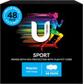 U by Kotex Sport Ultrathin Pads Regular with Wings 48 Count (4 x 12 Pack) - Packaging May Vary