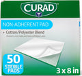 CURAD Sterile Non-Adherent Pad, 3x8 (Pack of 50)