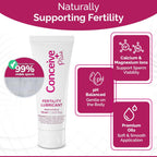 Conceive Plus Fertility Lubricant | Fertility Friendly Water Based Lubricant with Calcium + Magnesium, Non-Sticky Water Based Lubrification, Multi-Use Personal Lube for Conception Support | 75ml