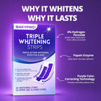 SAKYPRORAL Whitening Strips, Long-Lasting Results, Enamel Safe & Low-Sensitivity, Purple Tooth whitening, Professional Teeth Whitening Strips with Non-Slip Dry Strip Technology, 14 Count (Pack of 1)