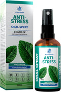 Anti-Stress Oral Spray with Ashwagandha, Rhodiola Rosea, Reishi and Schisandra China – Food Supplement with Adaptogens, with MCT Oil, Mint Flavor, 30 ml