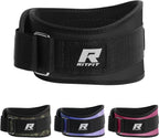 RitFit Weight Lifting Belt 6 Inch for Squats Deadlift Strength Training | Padded Lumbar Support, Self-Locking Gym Belt for Men & Women, Squats, Lunges, Deadlift, Thrusters