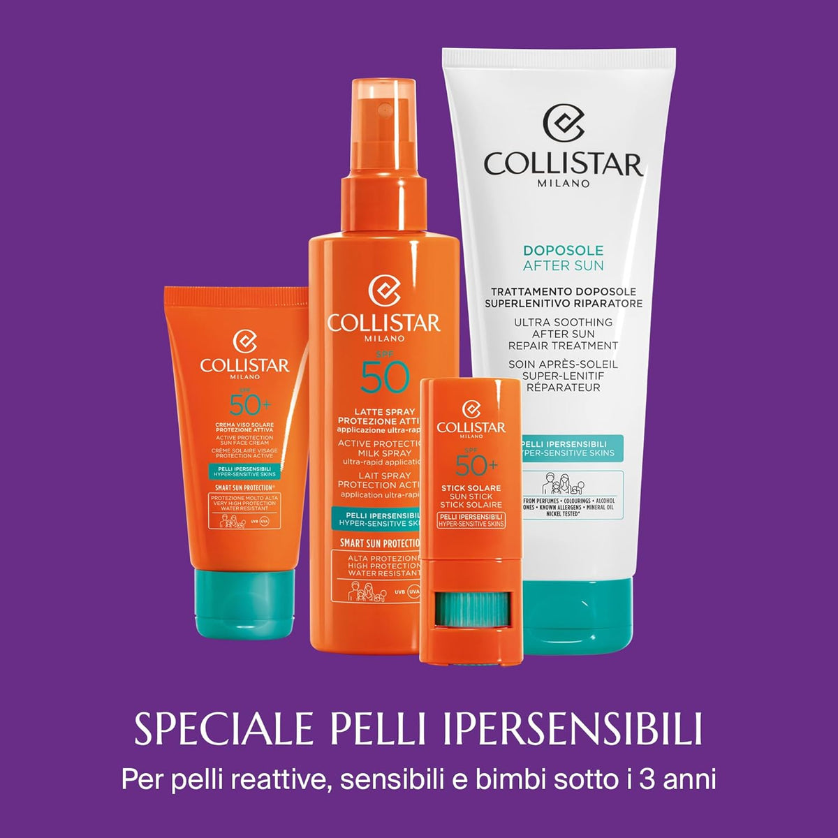 Collistar Sun Cream Face Protection SPF 50+, Prevents Wrinkles and Spots, Also Ideal for Neckline, Hands and Chest 50ml