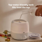 Frida Baby 3-in-1 Cool Mist Humidifier for Large Rooms, Top Fill Humidifier for Bedroom, Allergy Relief, 60 Hour Runtime + Nightlight, Auto Shut-Off, Quiet, Carry Handle, Essential Oil Diffuser
